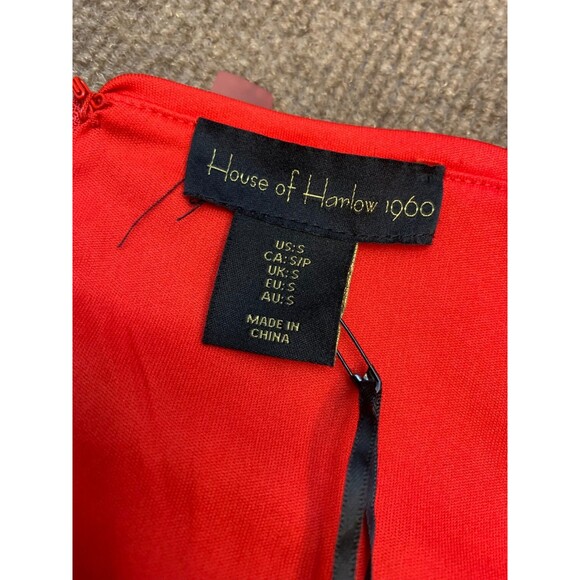 House Of Harlow Crop Top Womens S Sequinned Swiftie Red Spaghetti Straps - Picture 6 of 8